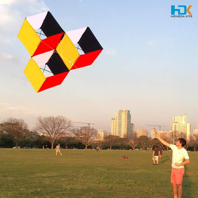 HENGDA KITE for Kids & Adults, 3D Magic Cube Box Kite Single Line Kite Flying for Children Kids Outdoor Toys Beach Park Playing - Image 4